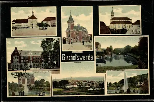 Ak Bischofswerda in Sachsen, Kirche, Rathaus, Markt, Post, Totale