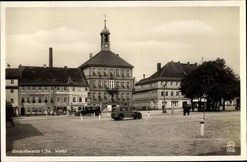 Ak Bischofswerda im Kreis Bautzen, Markt, Gasthaus Deutscher Krug, Kaffeeschank