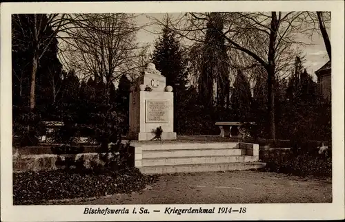 Ak Bischofswerda im Kreis Bautzen, Kriegerdenkmal