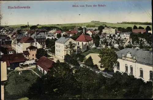 Ak Bischofswerda im Kreis Bautzen, Blick vom Turm der Schule