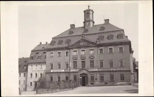 Foto Ak Burgstädt in Sachsen, Rathaus, Ratskeller