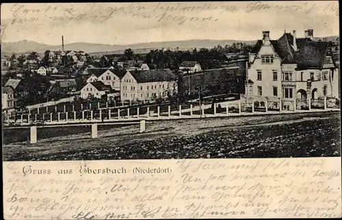 Ak Ebersbach Neugersdorf in der Oberlausitz, Blick auf das Niederdorf