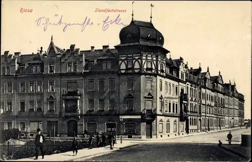 Ak Riesa an der Elbe Sachsen, Standfeststraße