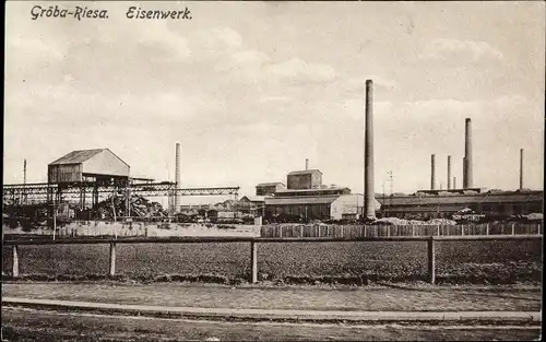 Ak Gröba Riesa an der Elbe Sachen, Eisenwerk