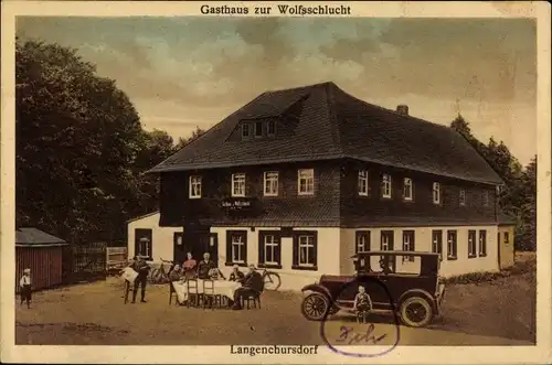 Ak Langenchursdorf Callenberg in Sachsen, Gasthaus zur Wolfsschlucht, Inh. Bruno Wolf