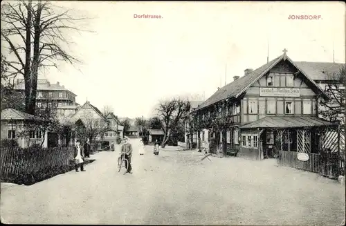 Ak Jonsdorf in Sachsen, Dorfstraße, Gasthof zum Weißen Stein