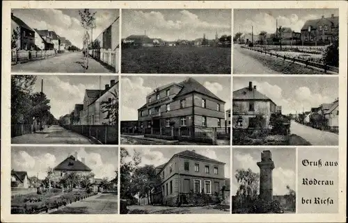 Ak Röderau Zeithain in Sachsen, Straßenpartien, Kriegerdenkmal, Gebäude