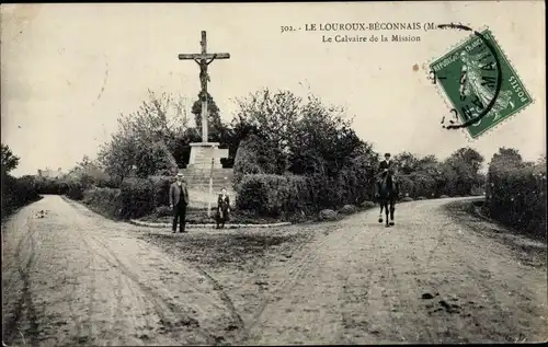 Ak Le Louroux Béconnais Maine et Loire, Le Calvaire de la Mission