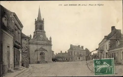 Ak Les Rairies Maine-et-Loire, Place de l'Eglise