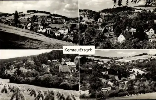 Ak Kemtau Burkhardtsdorf im Erzgebirge, Blick auf den Ort, Felder