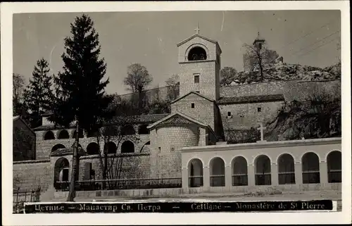 Ak Cetinje Montenegro, Monastere de St. Pierre, Blick zum Kloster