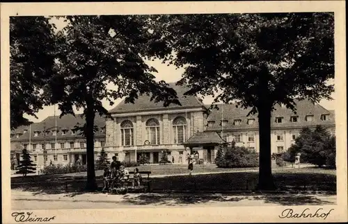 Ak Weimar in Thüringen, Bahnhof