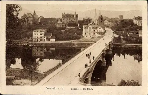 Ak Saalfeld an der Saale Thüringen, Eingang in die Stadt