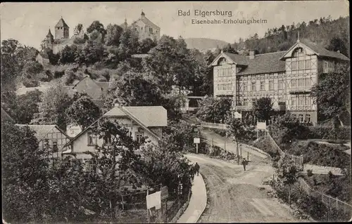Ak Elgersburg in Thüringen, Eisenbahn Erholungsheim
