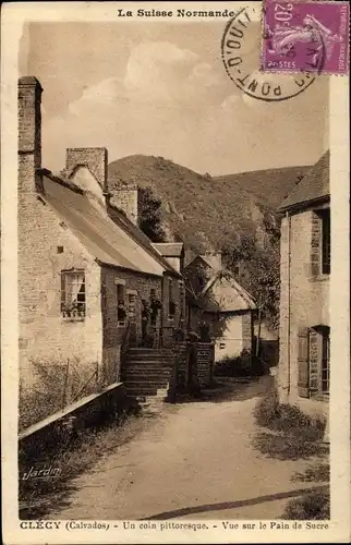 Ak Clecy Calvados, Un coin pittoresque, vue sur le Pain de Sucre