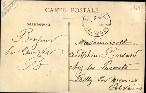 Ak Caumont L´Éventé Calvados, Un vue du Bourg