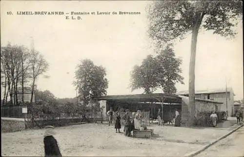 Ak Limeil Brevannes Val de Marne, Fontaine et Lavoir de Brevannes