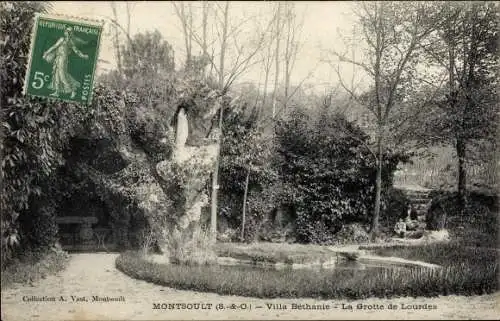 Ak Montsoult Val-d’Oise, Villa Bethanie, La Grotte de Lourdes