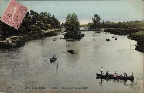 Ak Créteil Val de Marne, Vue prise de la Passerelle