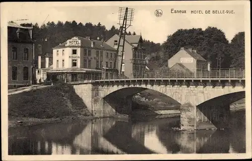 Ak Esneux Wallonien Lüttich Belgien, Hotel de Belle Vue, Brücke