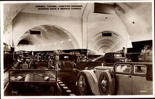 Ak Liverpool Merseyside England, Mersey Tunnel, Junction Chamber