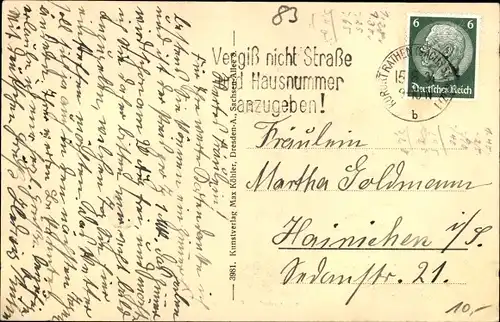 Ak Rathen Kurort Sächsische Schweiz, Haus Hedwig