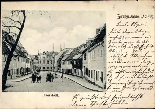 Ak Geringswalde Sachsen, Oberstadt, Straßenpartie