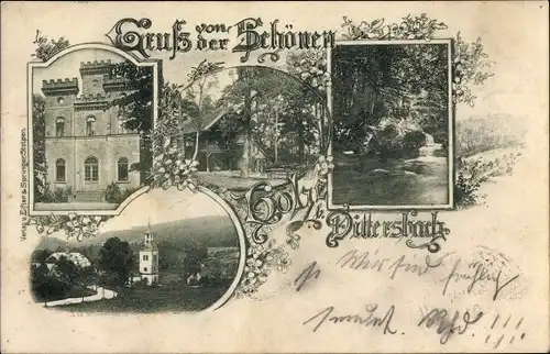 Ak Dürrröhrsdorf Dittersbach in Sachsen, Schloss, Waldpartie, Kirche