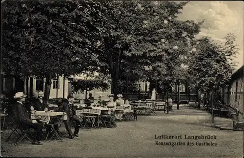 Ak Dresden Langebrück, Konzertgarten des Gasthofes