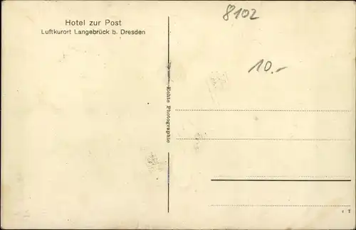 Ak Dresden Nord Langebrück, Hotel zur Post