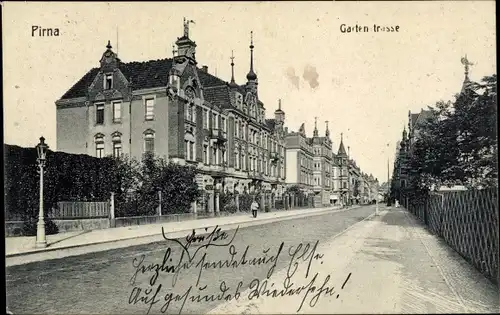 Ak Pirna an der Elbe, Gartenstraße