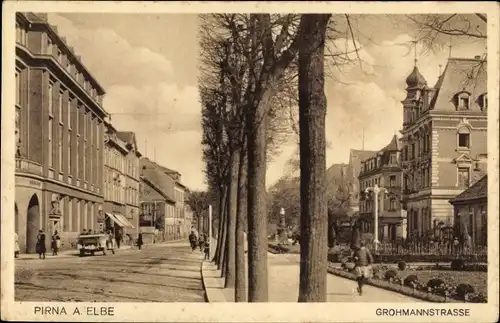 Ak Pirna an der Elbe, Grohmann Straße