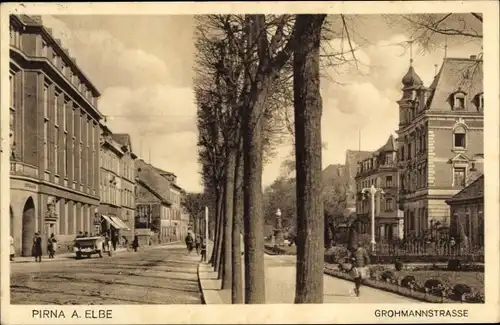 Ak Pirna an der Elbe, Grohmann Straße