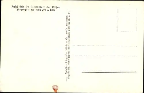 Ak Insel Oie Greifswald, Totalansicht der Insel, Fliegeraufnahme