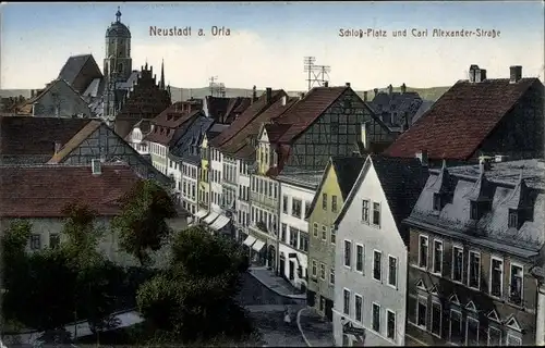 Ak Neustadt an der Orla, Schlossplatz, Carl Alexander Straße