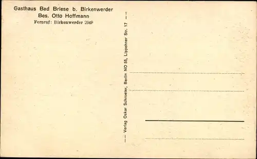 Ak Briese Birkenwerder im Kreis Oberhavel, Steinerne Brücke, Familienbad, Gasthaus