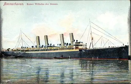 Ak Bremerhaven, Dampfer Kaiser Wilhelm der Große, Norddeutscher Lloyd Bremen, Schnelldampfer