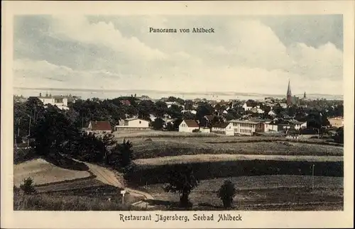 Ak Ostseebad Ahlbeck Heringsdorf auf Usedom, Panorama, Restaurant Jägersberg