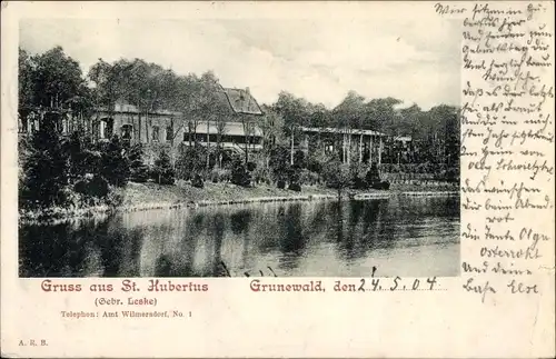 Ak Berlin Wilmersdorf Grunewald, St. Hubertus