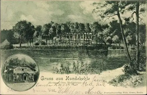 Litho Berlin Wilmersdorf Grunewald, Hundekehle