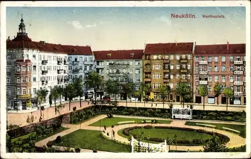 Ak Berlin Neukölln, Wartheplatz, Park