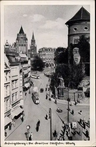 Ak Kaliningrad Königsberg Ostpreußen, Kaiser Wilhelm Platz, Straßenbahnen