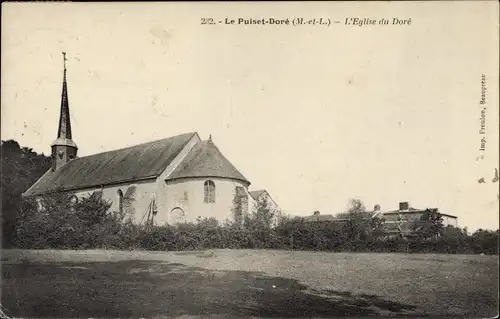 Ak Le Puiset Doré Maine et Loire, L'Eglise