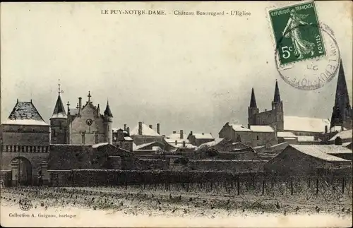 Ak Le Puy Notre Dame Maine et Loire, Chateau Beauregard, l'Eglise