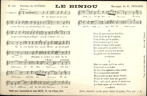 Lied Ak Le Biniou, Guerin, E. Durand