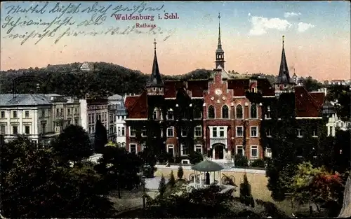 Ak Wałbrzych Waldenburg Schlesien, Rathaus