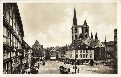 Ak Halberstadt Sachsen Anhalt, Fischmarkt