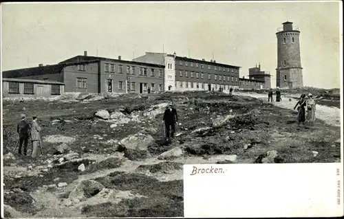 Ak Brocken Nationalpark Harz,  Blick auf das Hotel und den Aussichtsturm