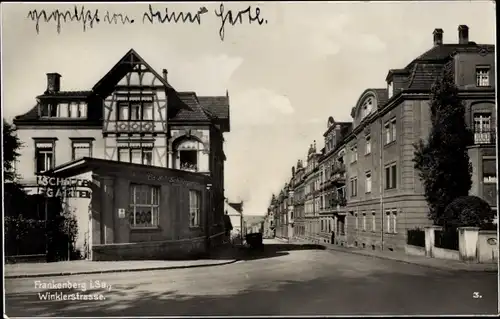 Ak Frankenberg an der Zschopau Sachsen, Winklerstraße, Gasthaus