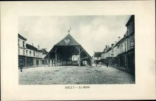 Ak Milly la Forêt Essonne, La Halle